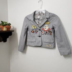 DVF for Gap Striped Blazer Embroidered Patchwork